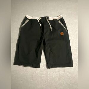 NEWS Fashion Style Black Hybrid Walk Shorts Striped Trim Urban Utility Mens SzXL